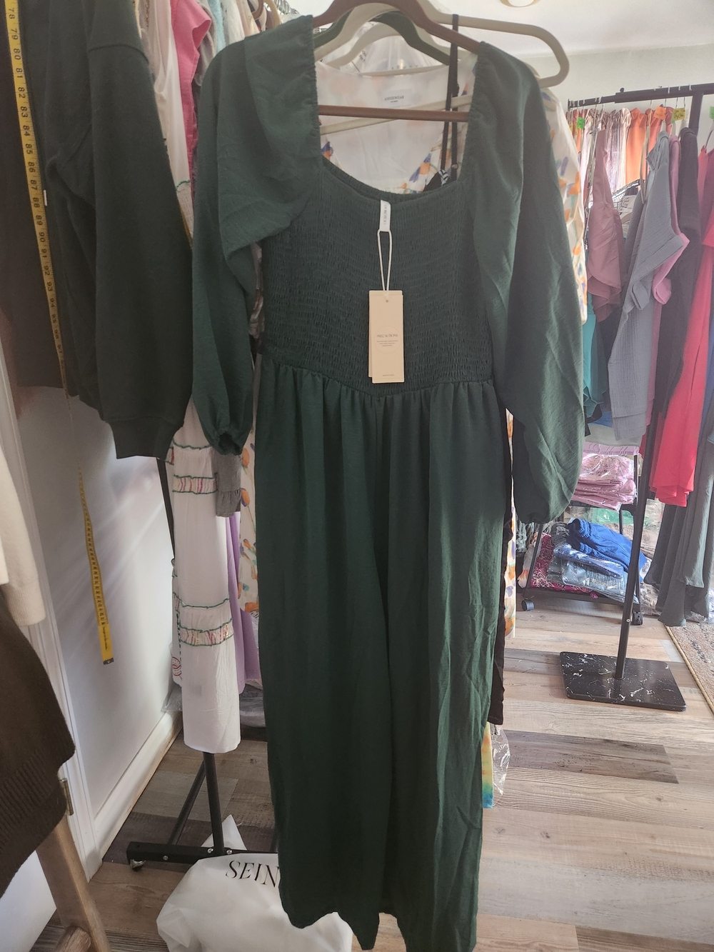 Dokotoo Square Neck Smocked Jumpsuit